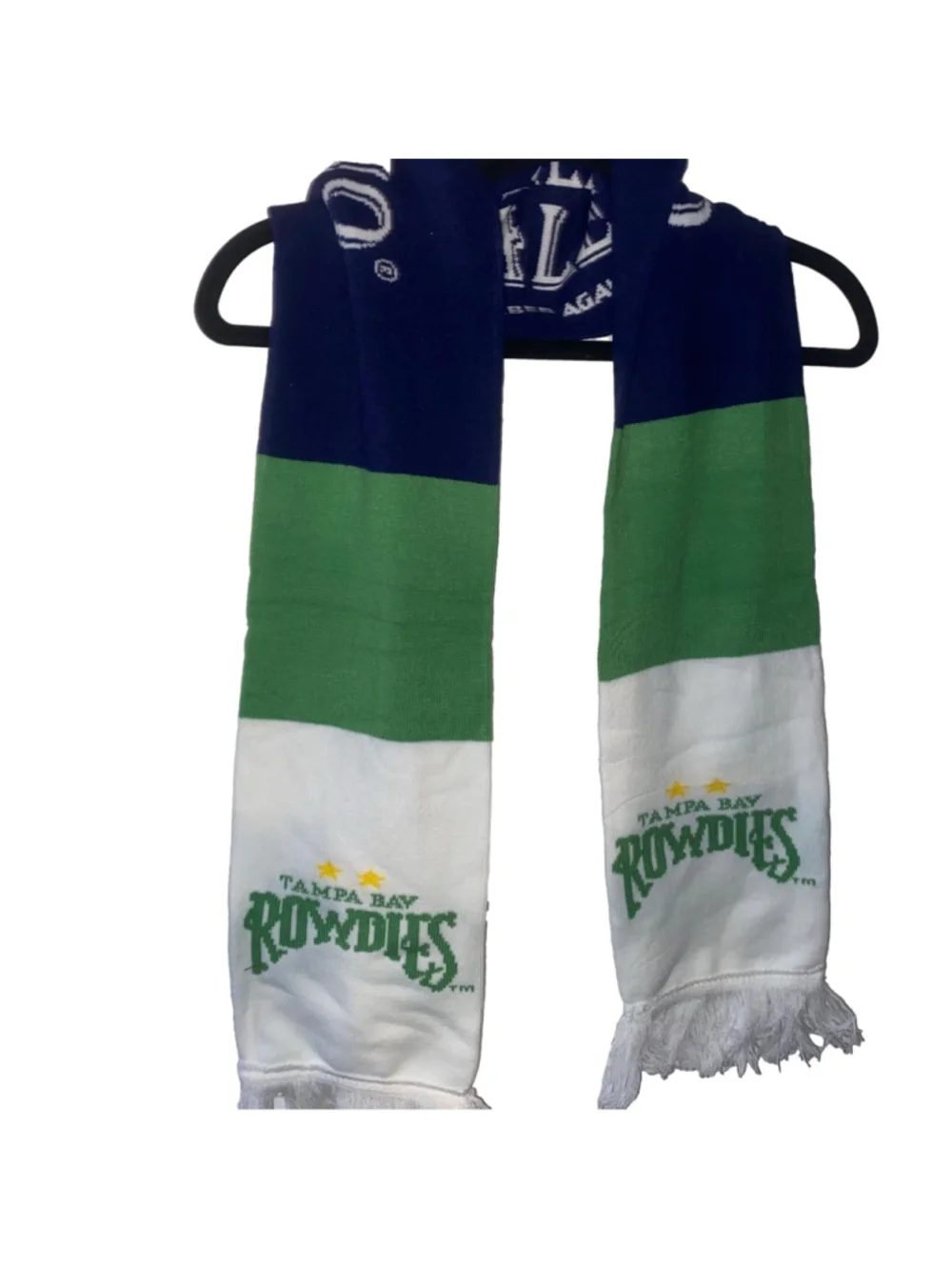 Tampa Bay Rowdies Soccer Team Knit Scarf One Size Navy Green White